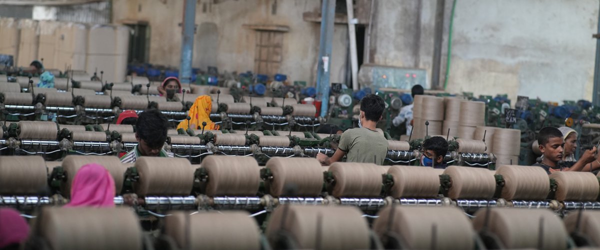 Jute Yarn Production in Progress